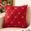 Axyaa Soft Plush Faux Fur Christmas Tree Pillow Cover for Winter Holiday Decor