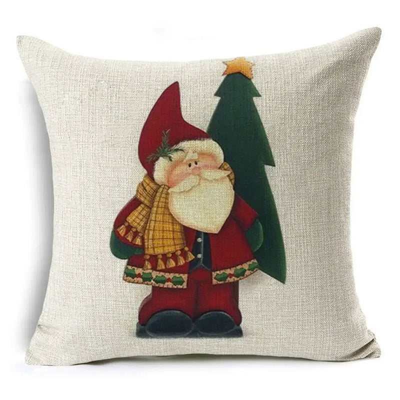 Christmas Santa Claus Pillowcase: Axyaa Linen Decoration for Car Sofa 45cm * 45cm