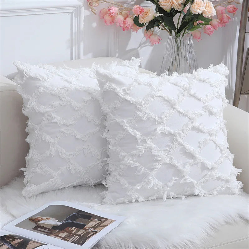 Axyaa Luxury Cotton Linen Pillow Cover 45x45cm - Sofa Decor Case