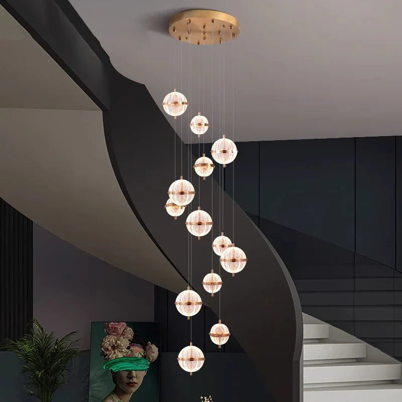 Axyaa Staircase Chandelier: Facil Hall & Ceiling Lamp for Beautiful Indoor Lighting