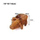 Axyaa Rattan Animal Style Fruit Plate & Tea Tray Multifunctional Storage Basket
