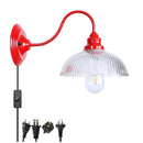 Axyaa Vintage Loft LED Wall Lamp Red Clear Glass Stair Light Fixtures