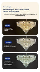Axyaa Luxury Round Pendant Light for Living Room, Elegant Crystal Light Fixture