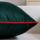 Axyaa Velvet Christmas Decoration Pillow Case in Red Green Rolled-Edged Cover