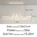 Axyaa Modern Linear Wavy Dining Room Chandelier, Minimalist Pendant Lights for Home Lighting