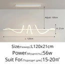 Axyaa Modern Linear Wavy Chandelier for Dining Room and Living Room