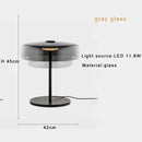 Axyaa Glass Amber Green LED Table Lamp for Luxurious Living Spaces