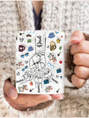 Axyaa Personalized Dad and Kids 3D Effect Mug Fist Bump Coffee Cup - Father's Day Gift