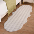 Axyaa Oval Faux Rabbit Fur Plush Rug for Home Decor and Living Room