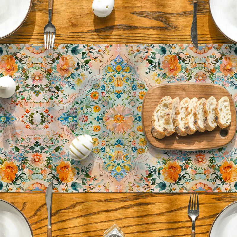 Axyaa National Style Table Runner - Retro Pattern for Dining Decor and Wedding
