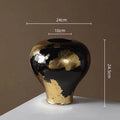 Axyaa Gold Foil Ceramic Vase for Flower Arrangements & Home Decor