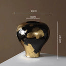Axyaa Gold Foil Ceramic Vase for Flower Arrangements & Home Decor