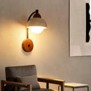 Axyaa Wabi Sabi LED Wall Lights Wood Yellow Travertine Glass Modern Bedside Lamp