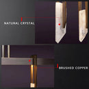 Axyaa Modern Luxury Copper LED Chandelier - Crystal Light Fixture