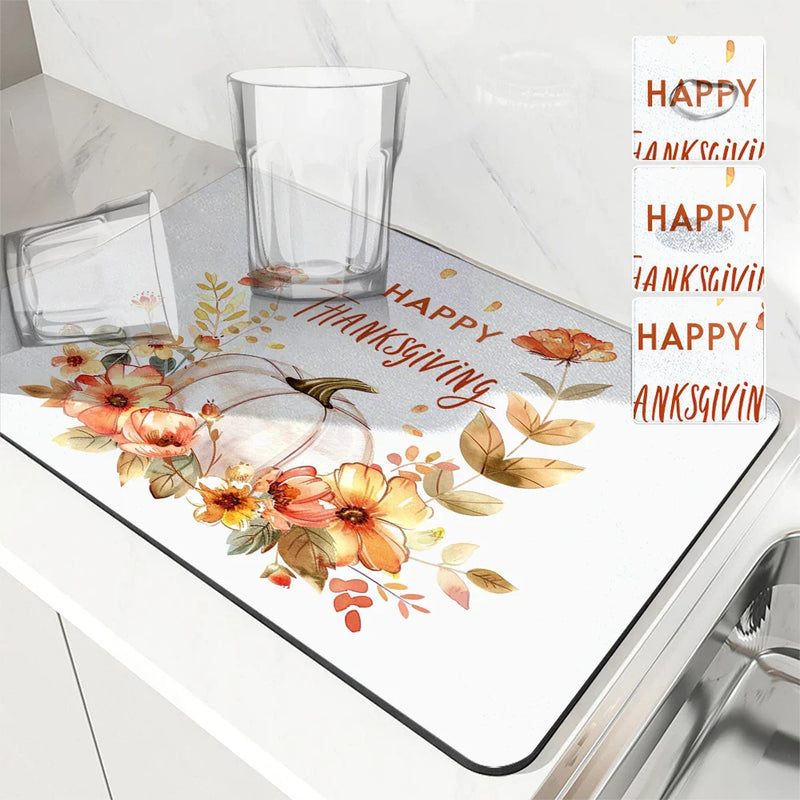 Axyaa Flower Branches Drying Mat - Absorbent Dish Placemat