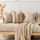 Axyaa Polka Dots Jacquard Pillow Cover in Yellow Blue Grey, 18x18" 20x20"