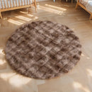 Axyaa Round Rabbit Fur Carpet: Soft Fluffy Rug for Home Decor & Kids Room