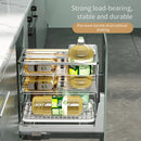 Axyaa Condiments Pull Basket - Aluminum Alloy Cabinet Organizer & Knife Holder