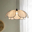 Axyaa Petal Pendant Light: Modern Fabric Ceiling Lamp with Tricolored E27 Bulb