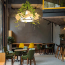 Axyaa White Cherry Blossoms Chandelier: Industrial Style Lighting for Music Restaurant