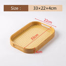 Axyaa Acrylic Bamboo Cotton Tray, Rectangular Tea Set, Portable Tea Plate