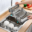 Axyaa Stainless Steel Sink Drain Rack: Multifunctional Storage Basket for Dishes, Fruits, and Vegetables