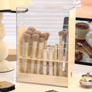 Axyaa Makeup Brush & Lipstick Holder, Divided Storage Rack for Dressing Table