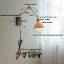 Axyaa Walnut Wood Swing Arm LED Wall Lamps - Nordic Modern Design