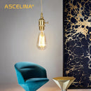 Axyaa Vintage Golden E27 Pendant Lamp with Plug for Living Room