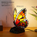 Axyaa Tiffany Butterfly Table Lamp Retro Luxe Stained Glass Desk Lamp