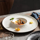 Axyaa Stone Patterned Ceramic Dinner Pasta Salad Dessert Sashimi Plates Molecular Cuisine Tableware.