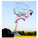 Axyaa Clear Pink Flamingo Goblet Glass Champagne Coupe Martini Cocktail Glasses