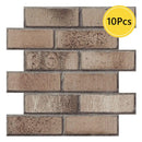 Axyaa 3D Faux Brick Backsplash Wall Stickers - Set of 10 Panels, Home Decor