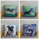 Axyaa Cute Schnauzer Print Pillowcase Cover