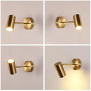 Axyaa Modern Gold LED Wall Lamp - Adjustable Indoor Lighting Sconces for Living Room
