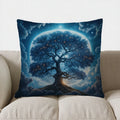 Colorful Tree & Moon Night Scene Pillow Cover for Sofa, Bedroom, Car - Axyaa
