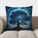 Colorful Tree & Moon Night Scene Pillow Cover for Sofa, Bedroom, Car - Axyaa