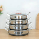 Axyaa Double Ear Stainless Steel Stew Pot with Lid, Non-Stick Pancake Baking Tray