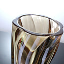 Axyaa Crystal Glass Vase: Modern Large-Mouthed Vase for Living Room and Entrance Decor