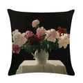 Axyaa Retro Flower Oil Painting Linen Pillowcase 45*45cm