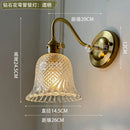 Axyaa Nordic Brass Wall Lamp glass Shade Sconce Lighting Fixture with Switch
