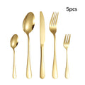 Axyaa Golden Stainless Steel Tableware Set - Knife Fork Spoon Steak cutlery