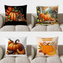 Axyaa Autumn Pumpkin & Candles Pillow Cover - Sofa, Bedroom, Car Decor