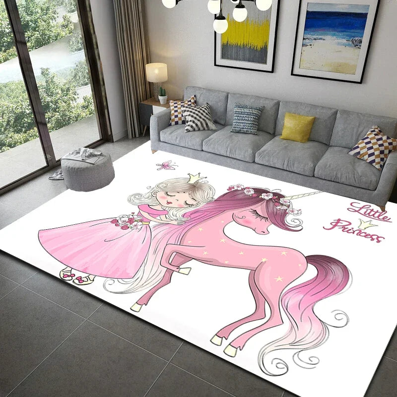 Axyaa Ballerina Girl Child Rug: Non-Slip Bedroom Decoration & Play Mat
