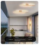 Axyaa Modern Slim LED Wall Sconce 16W Integrated Black Gold Brass Nordic Wall Lamp