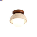 Axyaa Nordic LED Ceiling Light Stone Wood Ball Luxury Ceiling Lamp