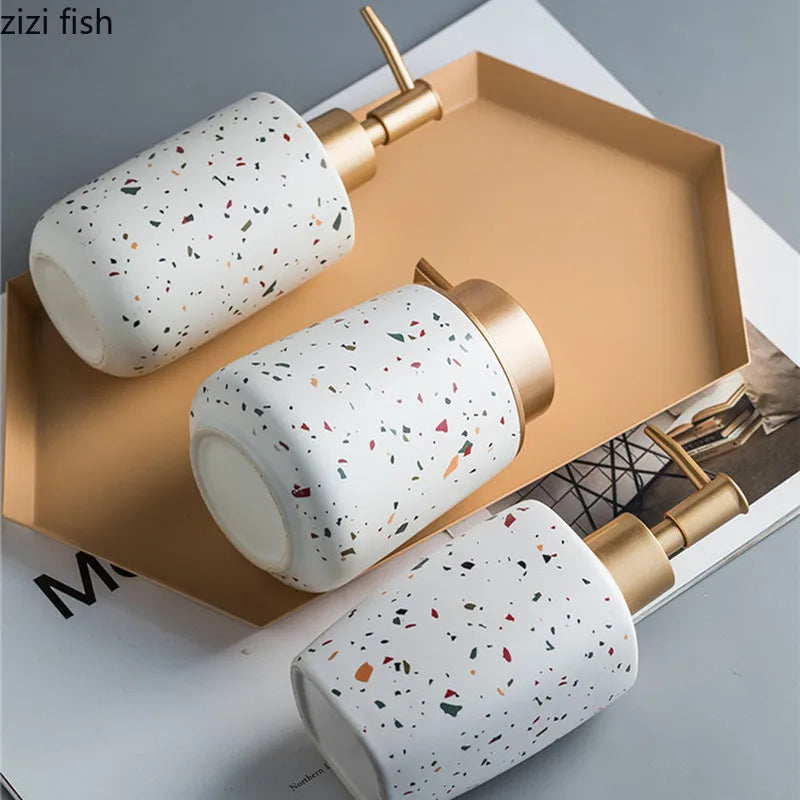 Axya Terrazzo Pattern Handwashing Fluid Bottle for Bathroom Supplies