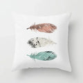 Axyaa White Feather Pillowcase Blue Polyester Cushion Cover for Home Decor