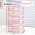 Axyaa Kawaii Plastic Drawer Organizer for Desk Storage & Makeup - Cute Stationery Holder