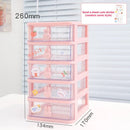 Axyaa Kawaii Plastic Drawer Organizer for Desk Storage & Makeup - Cute Stationery Holder
